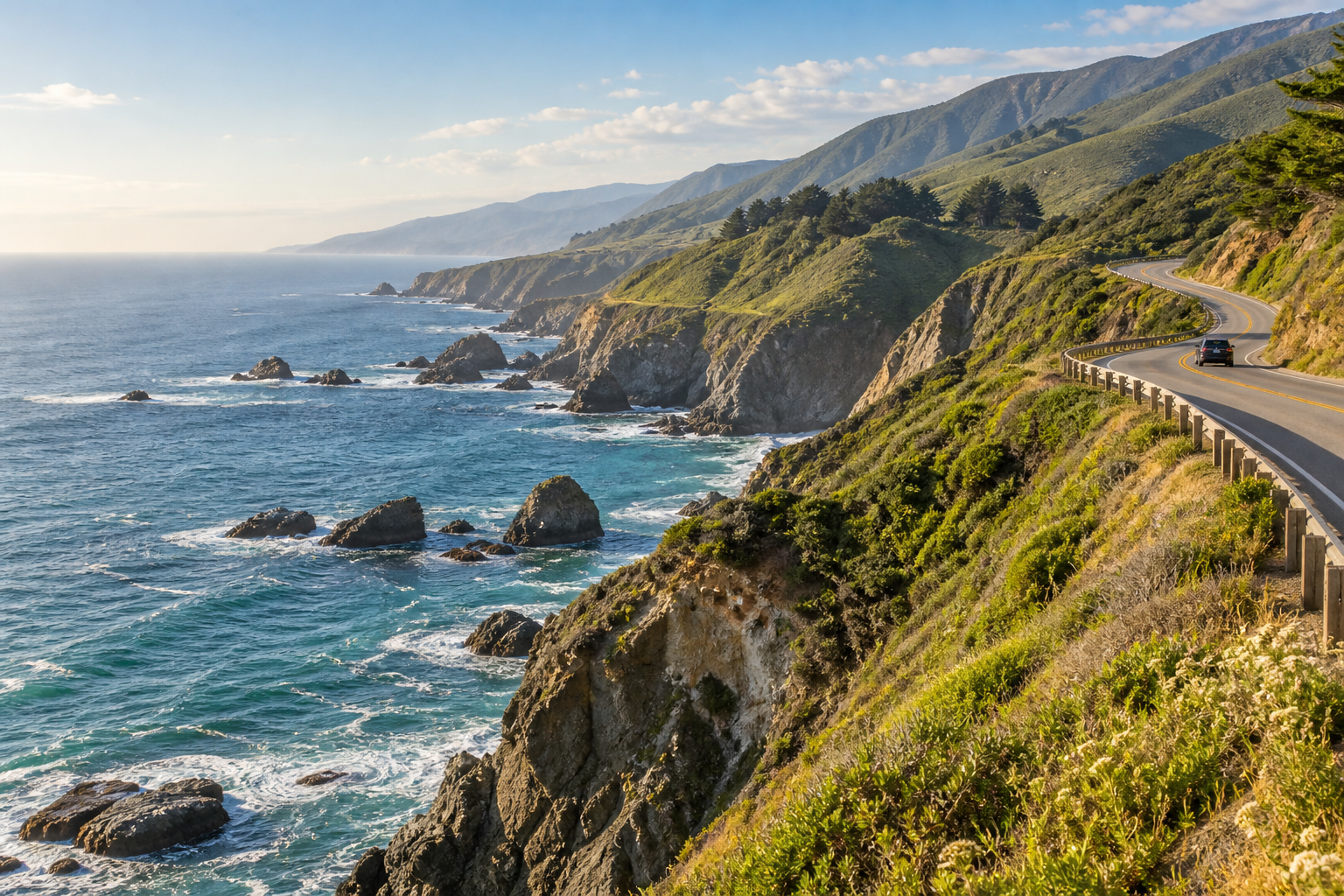 California coastal road along Big Sur