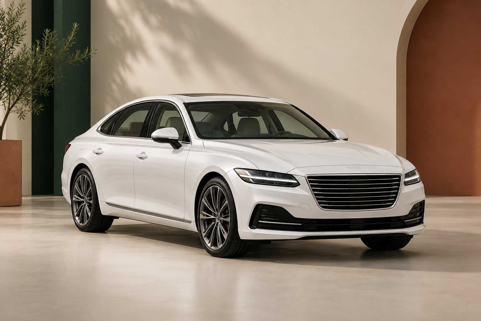 White premium sedan